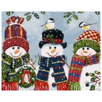 Картина по номерам Art Gallery Три снеговика GX44566 50 x 40 см / Горизонтальная