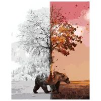 Pictură pe numere Art Gallery Iarnă și toamnă GX41471 50 x 40 cm / Verticală