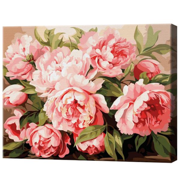 Pictură pe numere Art Gallery Bujori roz GX46272 50 x 40 cm / Orizontală photo 2