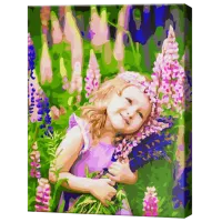 Pictură pe numere Art Gallery Fetiță în câmpul înflorit GX28748 50 x 40 cm / Verticală