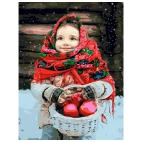 Pictură pe numere Art Gallery Iarna la bunica GX35659 50 x 40 cm / Verticală