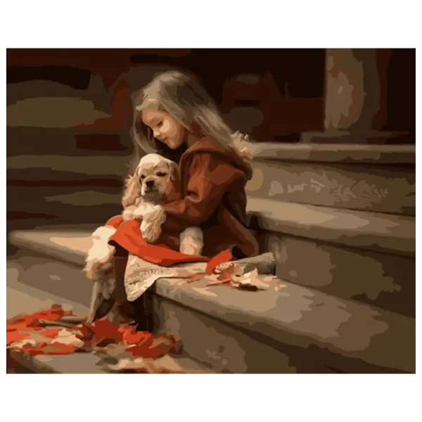 Картина по номерам Art Gallery Девочка с собачкой GX31998 50 x 40 см / Горизонтальная photo 1 Картина по номерам Art Gallery Девочка с собачкой GX31998 50 x 40 см / Горизонтальная photo 1