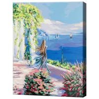 Картина по номерам Art Gallery Девушка любуется видом GX38643 50 x 40 см / Вертикальная