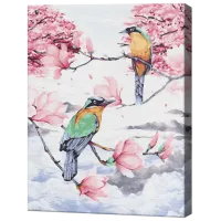 Картина по номерам Art Gallery Птички на магнолии GX39235 50 x 40 см / Вертикальная