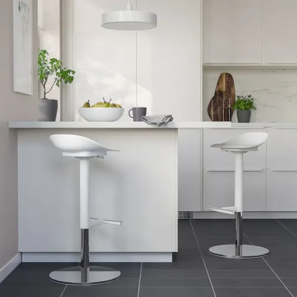 Scaun de bar Ikea Janinge Plastic / Metal / White photo 3