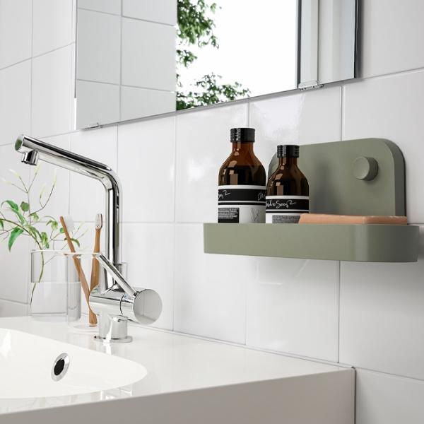 Raft pentru baie Ikea Obonas Plastic / Sage Green photo 4