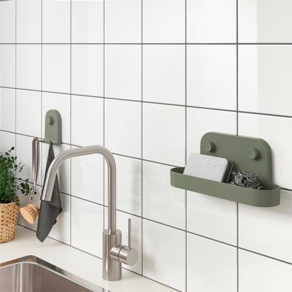 Raft pentru baie Ikea Obonas Plastic / Sage Green photo 5