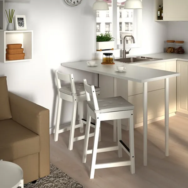 Scaun de bar Ikea Nordviken Furnir / Furnir / White photo 3
