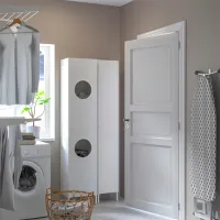 Шкаф пенал Ikea Nysjon Напольная / ЛДСП / Белый photo 2