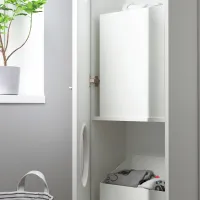 Шкаф пенал Ikea Nysjon Напольная / ЛДСП / Белый photo 3