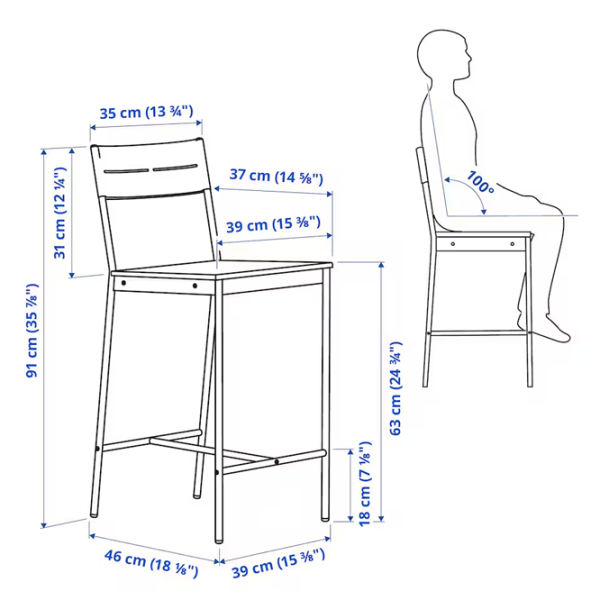 Барный стул Ikea Sandsberg Фанера / Сталь / Коричневый photo 2