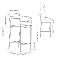 Барный стул Ikea Sandsberg Фанера / Сталь / Коричневый photo 2