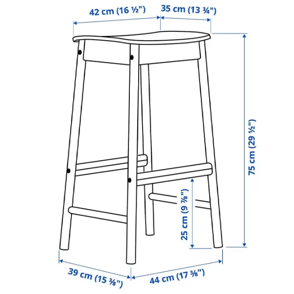 Scaun de bar Ikea Ronninge Lemn / Lemn / Lemn natural photo 4