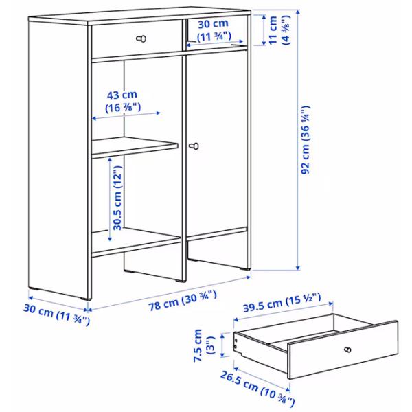 Комод Ikea Baggebo 92 x 78 x 30см / МДФ / Белый photo 7