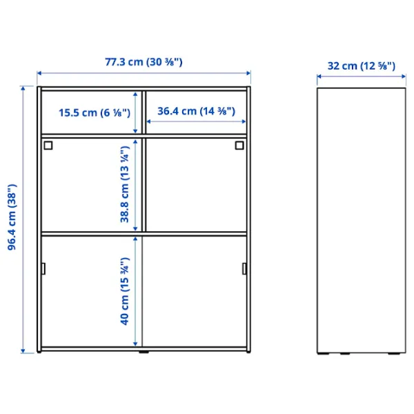 Comodă Ikea Spiksmed  96 x 137 x 32 / MDF / Gray photo 6