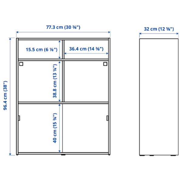 Comodă Ikea Spiksmed  96 x 137 x 32 / MDF / Gray photo 6