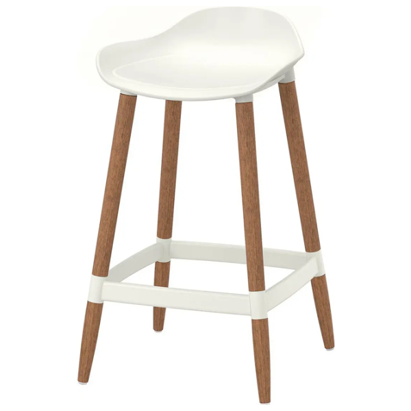 Scaun de bar Ikea Gronsta Plastic / Lemn / White photo 1 Scaun de bar Ikea Gronsta Plastic / Lemn / White photo 1