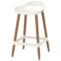 Барный стул Ikea Gronsta Пластик / Дерево / Белый