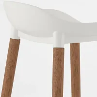 Барный стул Ikea Gronsta Пластик / Дерево / Белый photo 2