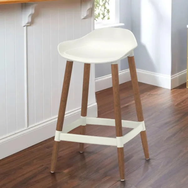 Scaun de bar Ikea Gronsta Plastic / Lemn / White photo 3 Scaun de bar Ikea Gronsta Plastic / Lemn / White photo 3