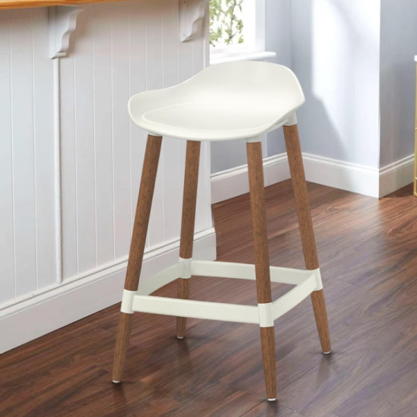 Scaun de bar Ikea Gronsta Plastic / Lemn / White photo 3 Scaun de bar Ikea Gronsta Plastic / Lemn / White photo 3