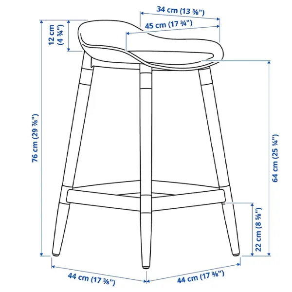 Scaun de bar Ikea Gronsta Plastic / Lemn / White photo 4 Scaun de bar Ikea Gronsta Plastic / Lemn / White photo 4