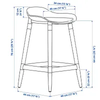 Барный стул Ikea Gronsta Пластик / Дерево / Белый photo 4