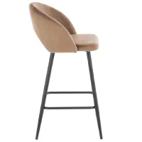 Scaun de bar Halmar H96 Catifea / Metal / Beige photo 3