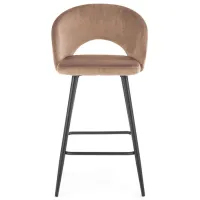 Scaun de bar Halmar H96 Catifea / Metal / Beige photo 5
