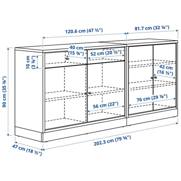 Комод Ikea Tonstad 90 x 202.3 x 47см / МДФ / Коричневый  photo 2
