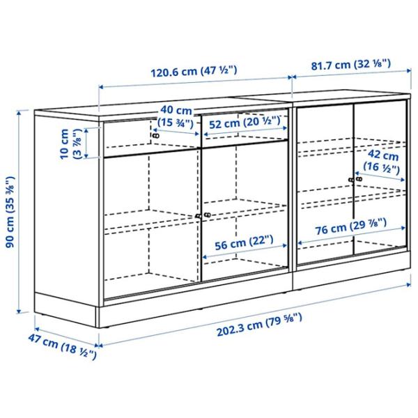 Комод Ikea Tonstad 90 x 202.3 x 47см / МДФ / Коричневый  photo 2