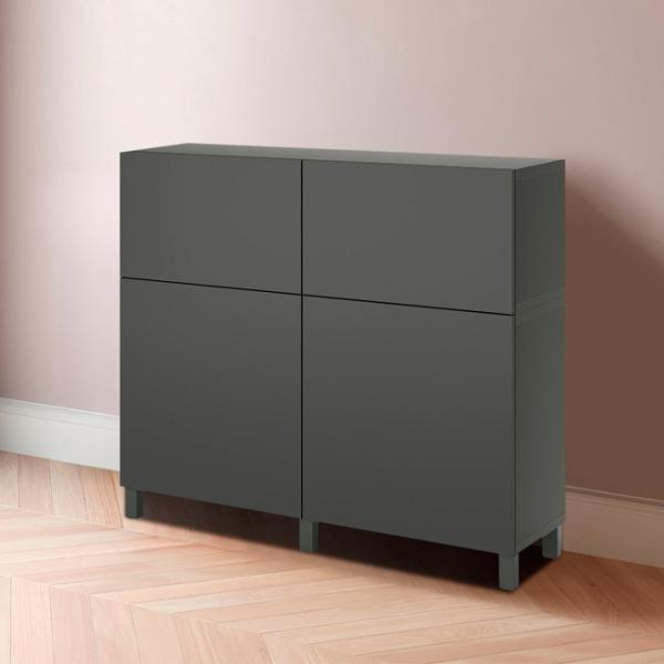 Comodă Ikea Besta 112 x 120 x 42 / MDF / Gri închis photo 2 Comodă Ikea Besta 112 x 120 x 42 / MDF / Gri închis photo 2