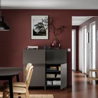 Comodă Ikea Besta 112 x 120 x 42 / MDF / Gri închis photo 3