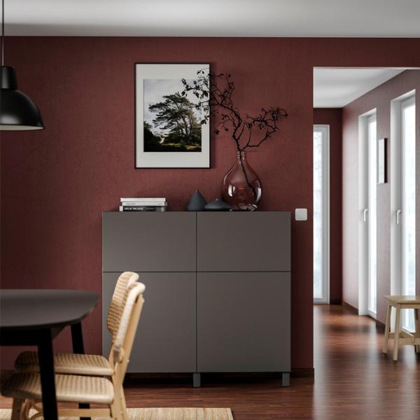 Comodă Ikea Besta 112 x 120 x 42 / MDF / Gri închis photo 4 Comodă Ikea Besta 112 x 120 x 42 / MDF / Gri închis photo 4