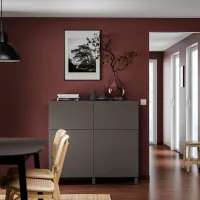 Comodă Ikea Besta 112 x 120 x 42 / MDF / Gri închis photo 4