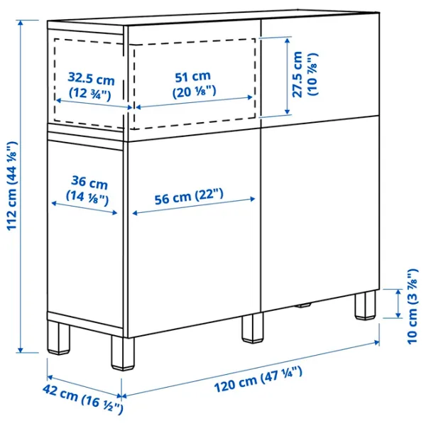 Comodă Ikea Besta 112 x 120 x 42 / MDF / Gri închis photo 6 Comodă Ikea Besta 112 x 120 x 42 / MDF / Gri închis photo 6