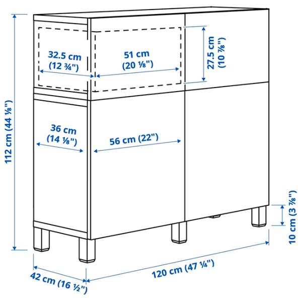 Comodă Ikea Besta 112 x 120 x 42 / MDF / Gri închis photo 6 Comodă Ikea Besta 112 x 120 x 42 / MDF / Gri închis photo 6