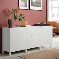 Comodă Ikea Besta/Timmerviken/Stubbarp 74 x 180 x 42 / MDF / Alb photo 2
