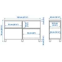 Comodă Ikea Besta/Lappviken/Stubbarp 76 x 120 x 42 / MDF / Alb photo 6