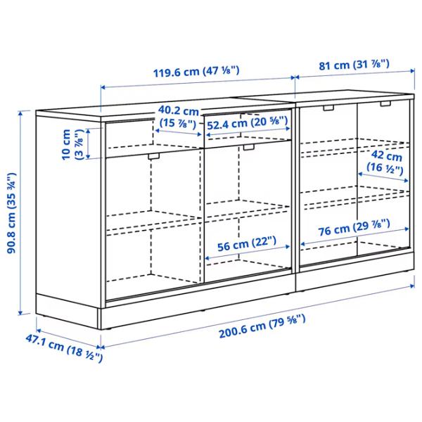 Комод Ikea Tonstad 90.8 x 200.6 x 47.1см / МДФ / Белый photo 4