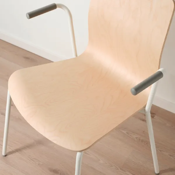 Scaun de birou Ikea Laktare Lemn/ Mesteacăn White photo 3