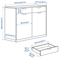 Comodă Ikea Tonstad 90.8 x 119.6 x 47.1 / MDF / Alb photo 4