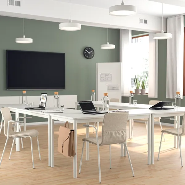 Scaun de birou Ikea Laktare Stofă/ Beige White photo 6