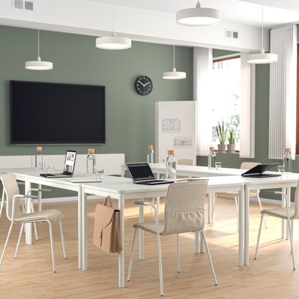 Scaun de birou Ikea Laktare Stofă/ Beige White photo 6