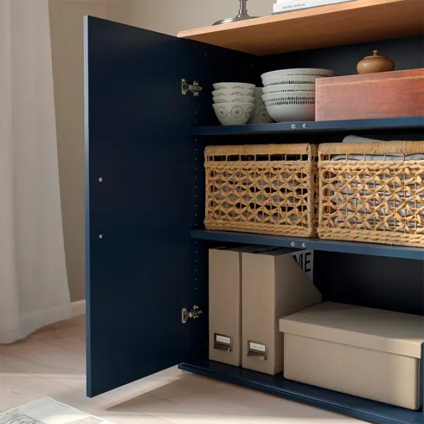 Comodă Ikea Skruvby 90 x 70 x 38 / MDF / Negru - Albastru photo 4