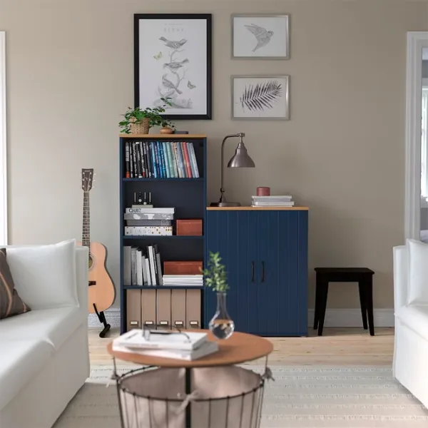 Comodă Ikea Skruvby 90 x 70 x 38 / MDF / Negru - Albastru photo 5