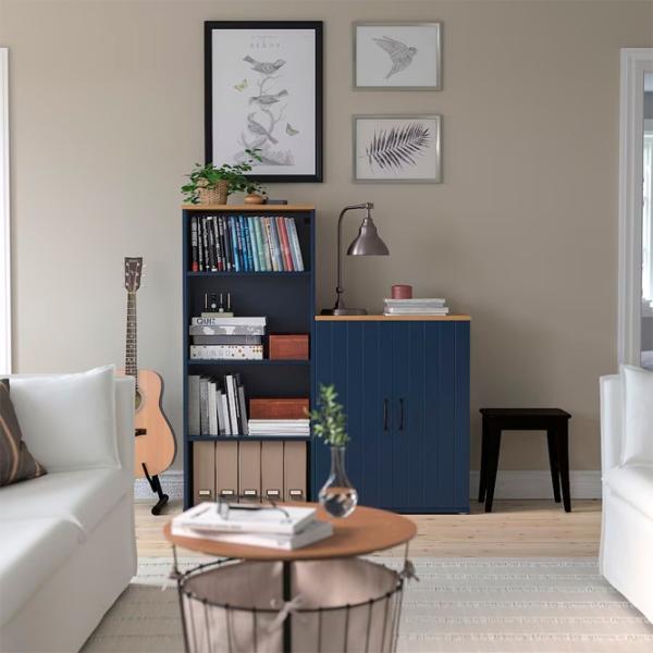 Comodă Ikea Skruvby 90 x 70 x 38 / MDF / Negru - Albastru photo 5