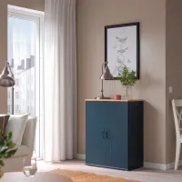Comodă Ikea Skruvby 90 x 70 x 38 / MDF / Negru - Albastru photo 6