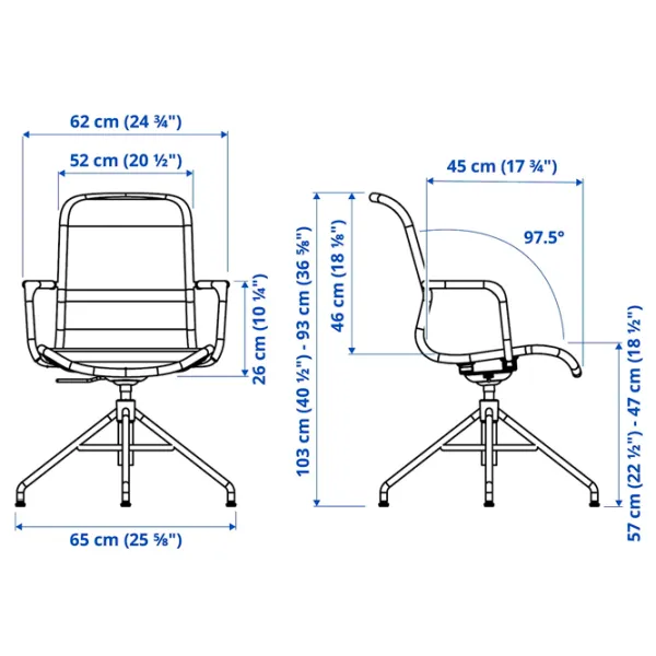 Scaun de birou Ikea Stigbygel Stofă/ Beige White photo 6
