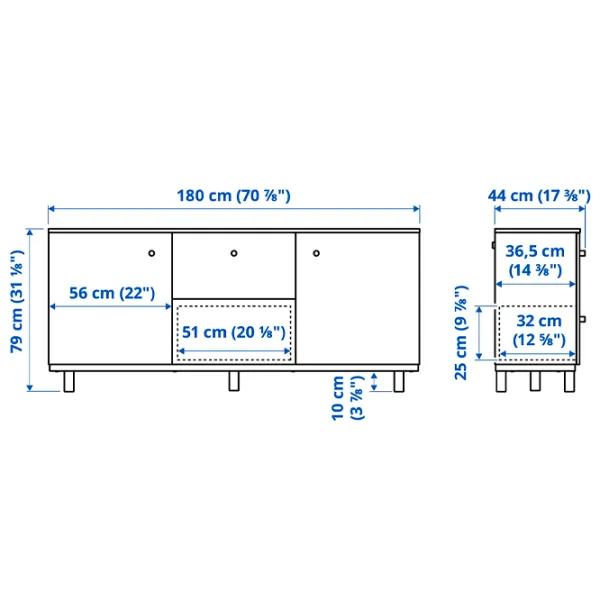 Comodă Ikea Ersnas 79 x 180 x 44 / MDF / Imitație de mesteacăn photo 8 Comodă Ikea Ersnas 79 x 180 x 44 / MDF / Imitație de mesteacăn photo 8